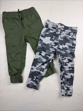 Garanimals Bundle Olive Green & Gray Camo Pull-On Jogger Pants  2-Pack Size 3T